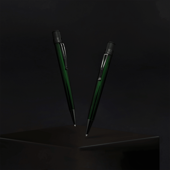 Retro 51 Tornado Stealth Lacquers Rollerball Pen - Emerald Green - Pen Boutique Ltd