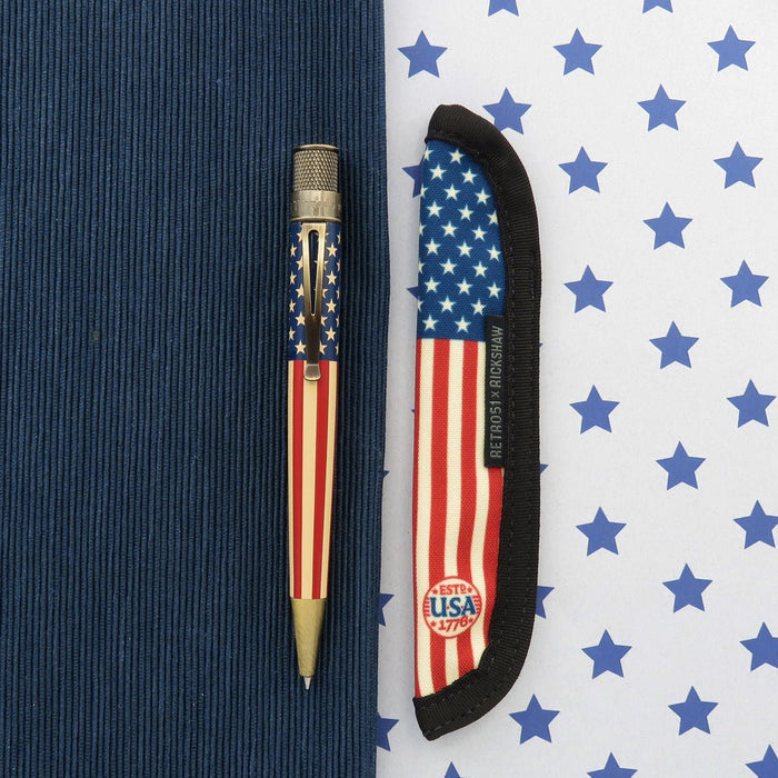 Retro 51 x Rickshaw Bagworks Pen Sleeve - Tribute 250 Flag - Pen Boutique Ltd