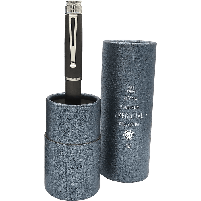 Retro51 Tornado Platinum Fountain Pen - Black Nickel - Pen Boutique Ltd
