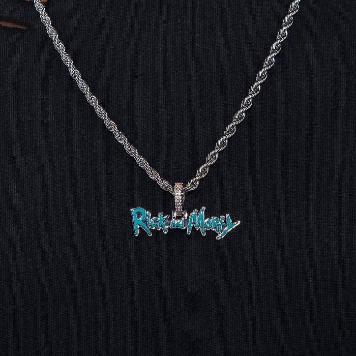 Rick & Morty Official Warner Bros. Pendant in White Gold