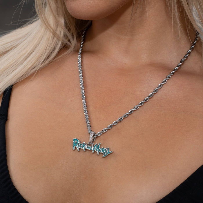 Rick & Morty Official Warner Bros. Pendant in White Gold