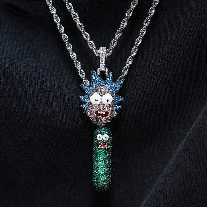 Rick & Morty Rick Head Official Warner Bros. Pendant in White Gold