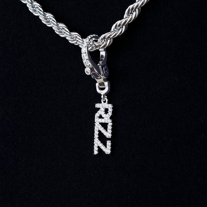 "Rizz" Clip On Pendant in White Gold