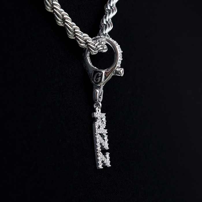 "Rizz" Clip On Pendant in White Gold