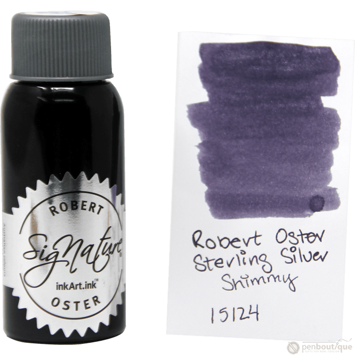 Robert Oster Shake'N'Shimmy Ink Bottle - Sterling Silver - 50ml - Pen Boutique Ltd