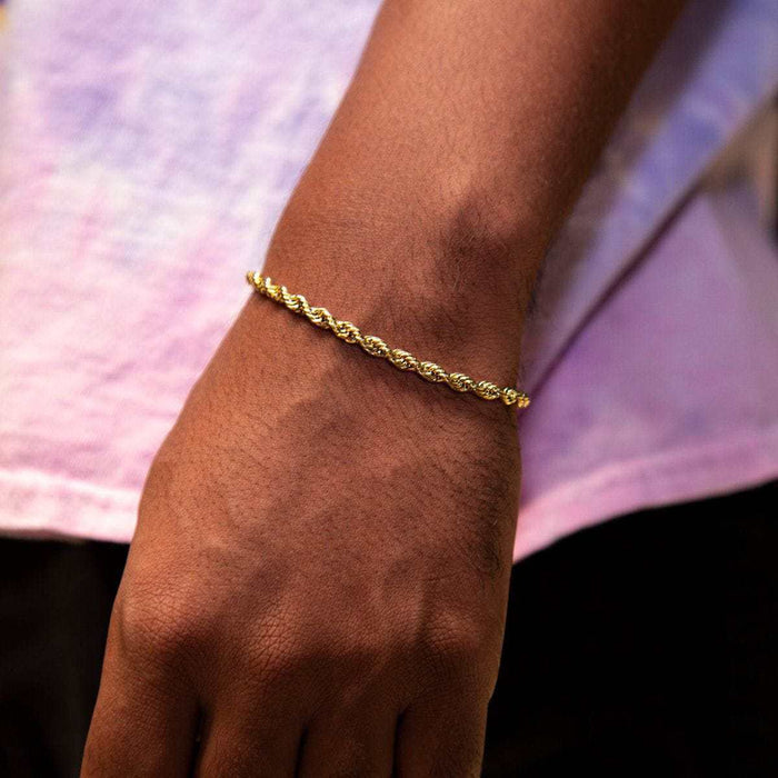 Rope Bracelet in Yellow Gold - 4mm - The GLD Shop
