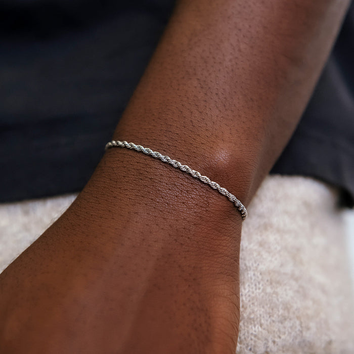 Rope Chain Bracelet in Sterling Silver - 2mm