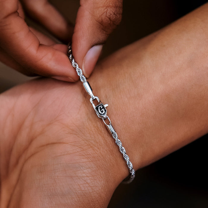 Rope Chain Bracelet in Sterling Silver - 2mm