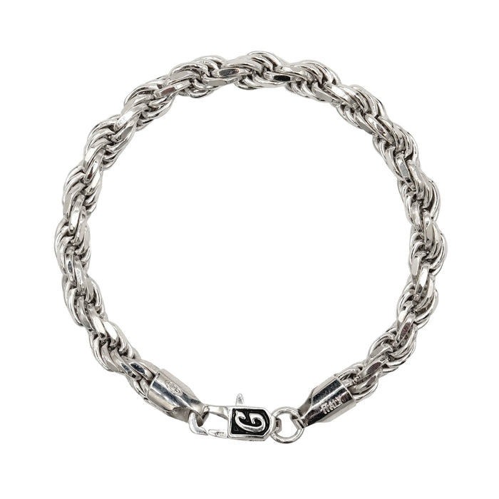 Rope Chain Bracelet in Sterling Silver - 6mm