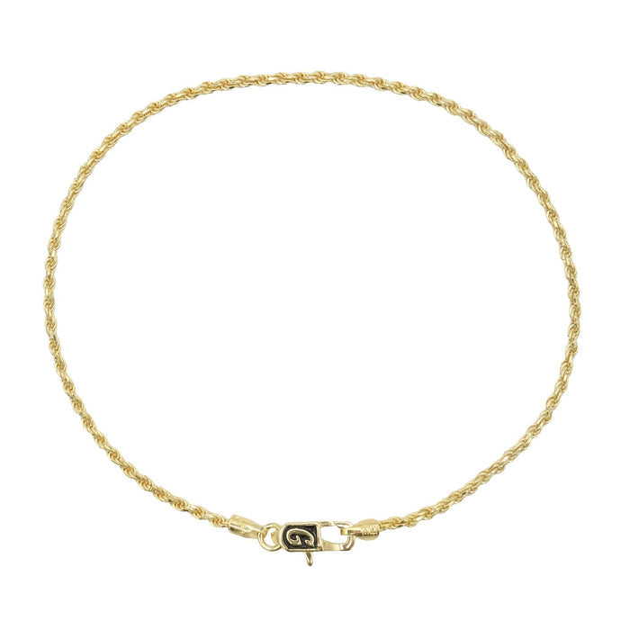 Rope Chain Bracelet in Yellow Gold Vermeil - 2mm