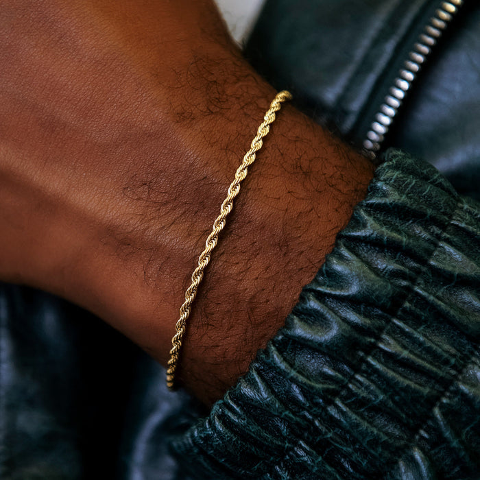 Rope Chain Bracelet in Yellow Gold Vermeil - 2mm