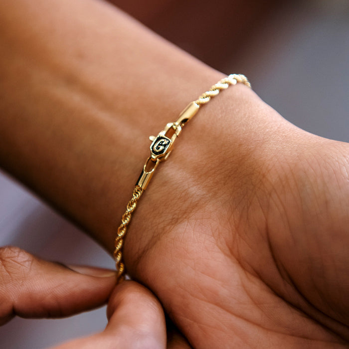Rope Chain Bracelet in Yellow Gold Vermeil - 2mm