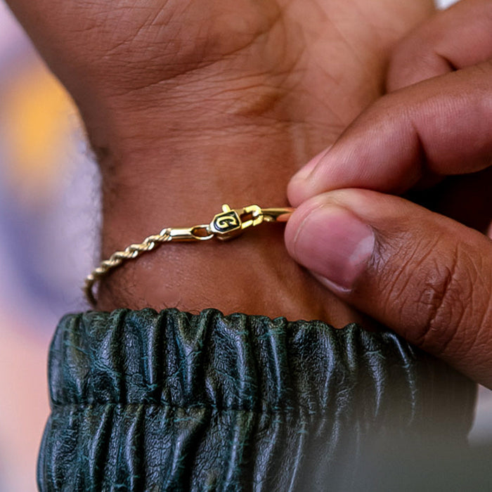 Rope Chain Bracelet in Yellow Gold Vermeil - 2mm