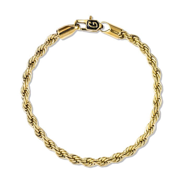 Rope Chain Bracelet in Yellow Gold Vermeil - 4mm