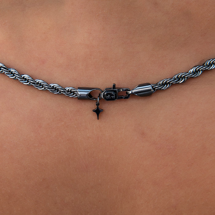 Rope Chain in Black - 4mm