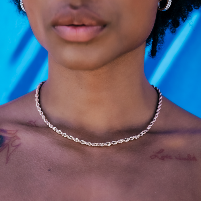 Rope Necklace in Rose Gold - 4mm