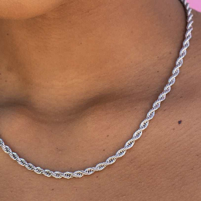 Rope Necklace in Sterling Silver - 4mm