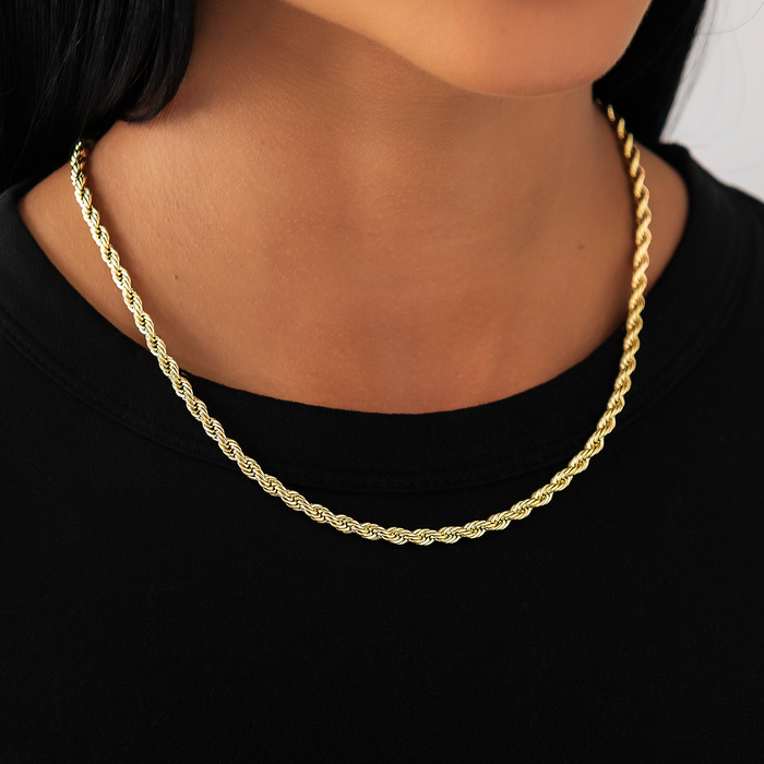 Rope Necklace in Yellow Gold - 4mm
