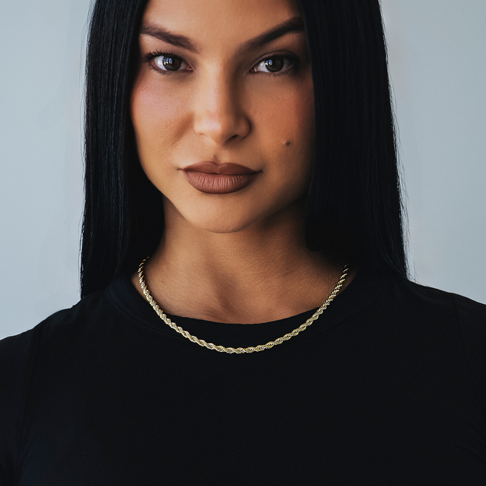 Rope Necklace in Yellow Gold - 4mm