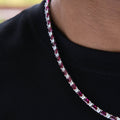 Ruby Baguette Tennis Chain in White Gold - 4MM