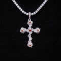 Ruby Iced Spiked Cross