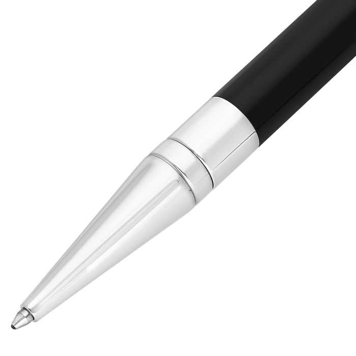 S T Dupont D - Initial Ballpoint Pen - Black - Chrome Trim - Pen Boutique Ltd
