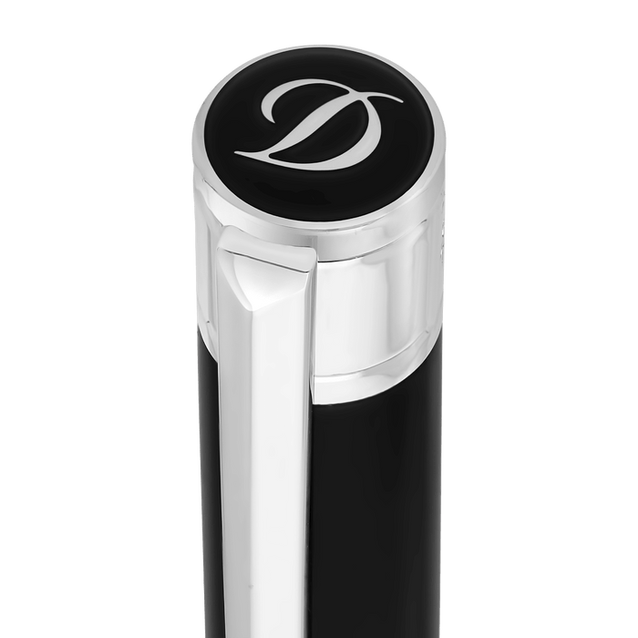 S T Dupont D - Initial Ballpoint Pen - Black - Chrome Trim - Pen Boutique Ltd