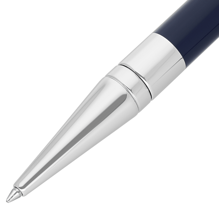 S T Dupont D - Initial Ballpoint Pen - Blue - Chrome Trim - Pen Boutique Ltd