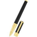 S T Dupont D - Initial Rollerball Pen - Black - Gold Trim - Pen Boutique Ltd