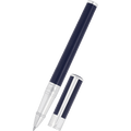 S T Dupont D - Initial Rollerball Pen - Blue - Chrome Trim - Pen Boutique Ltd