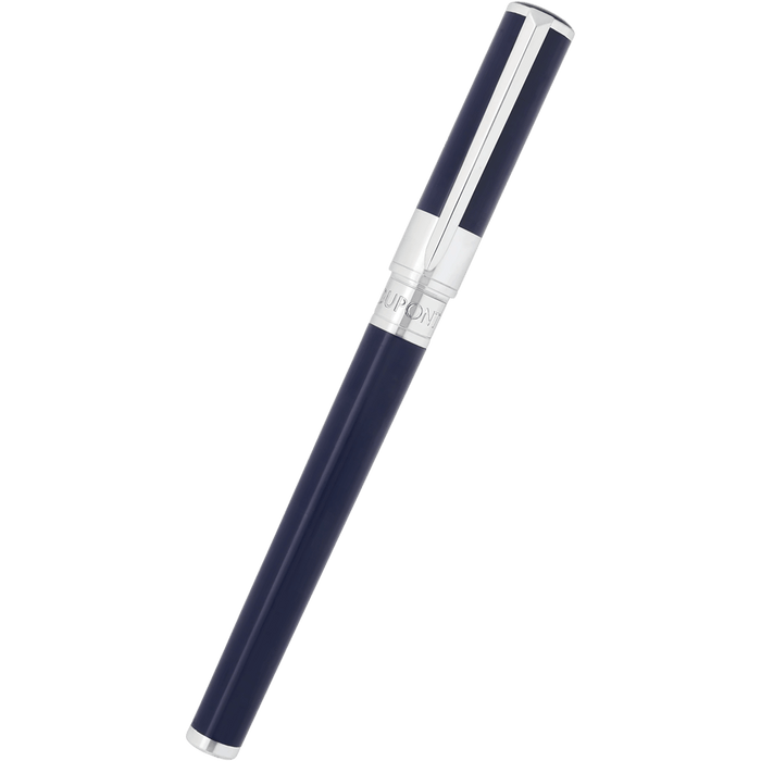 S T Dupont D - Initial Rollerball Pen - Blue - Chrome Trim - Pen Boutique Ltd