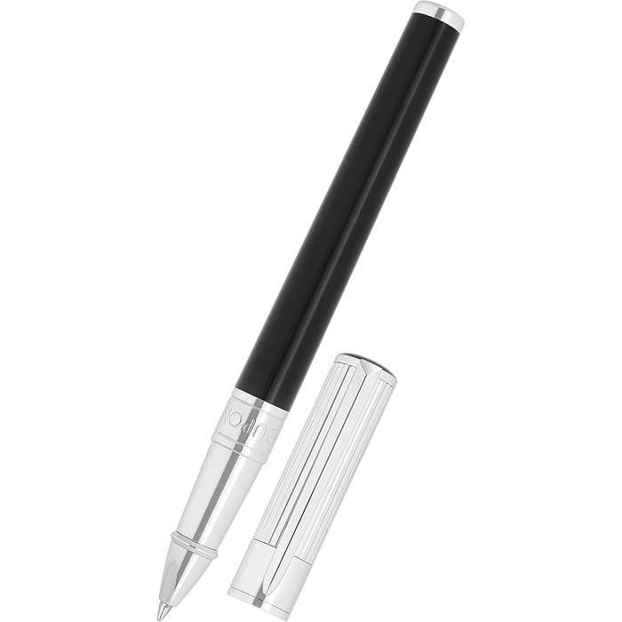 S T Dupont D - Initial Rollerball Pen - Duo Tone - Chrome Trim - Pen Boutique Ltd