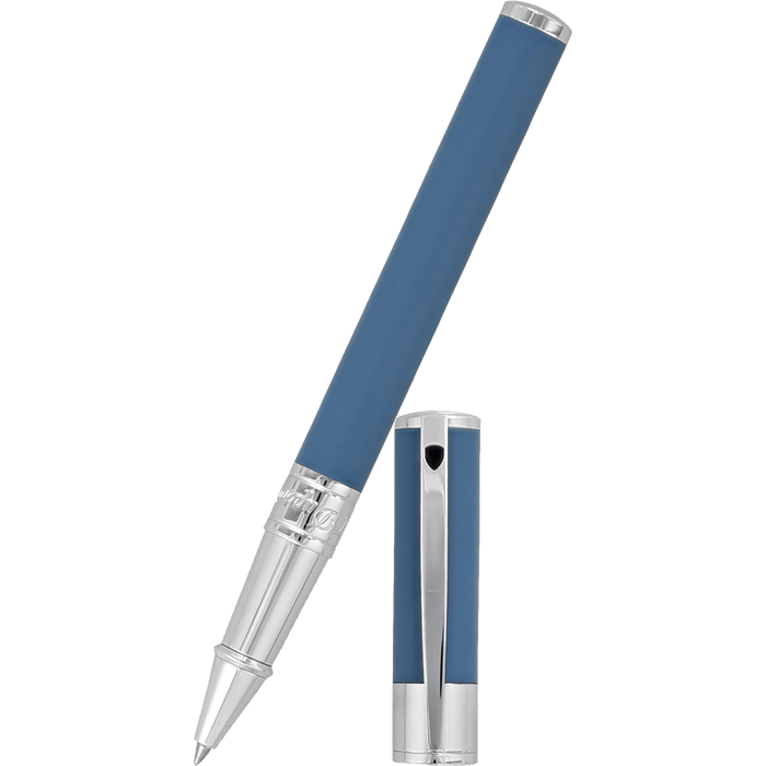 S T Dupont D - Initial Rollerball Pen - Shark Blue - Pen Boutique Ltd