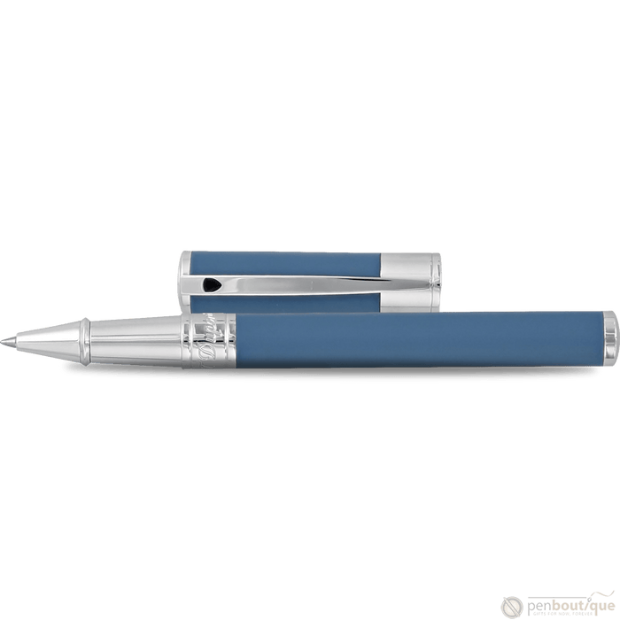 S T Dupont D - Initial Rollerball Pen - Shark Blue - Pen Boutique Ltd