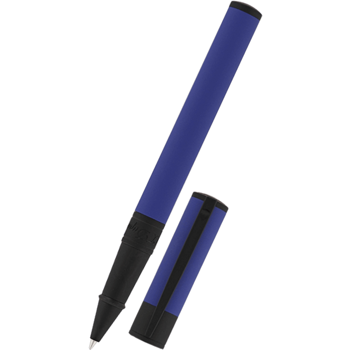 S T Dupont D - Initial Rollerball Pen - Velvet - Ocean Blue/Matte Black - Pen Boutique Ltd
