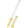 S T Dupont D - Initial Rollerball Pen - White - Gold Trim - Pen Boutique Ltd