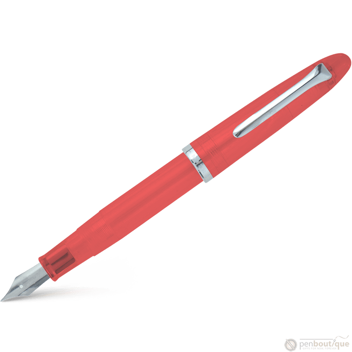 Sailor Compass 1911 Steel Fountain Pen Set - Transparent Red - Pen Boutique Ltd