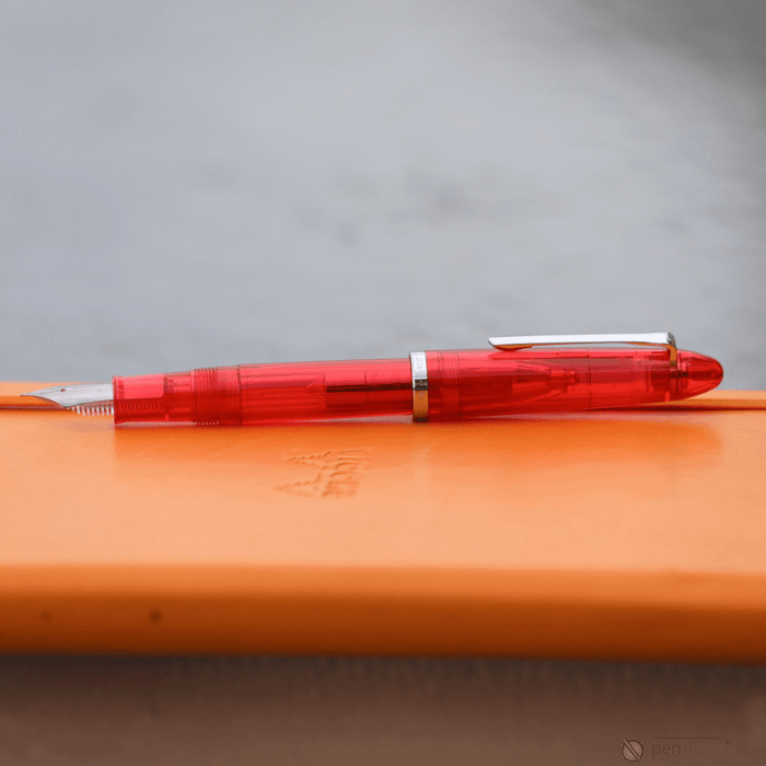 Sailor Compass 1911 Steel Fountain Pen Set - Transparent Red - Pen Boutique Ltd