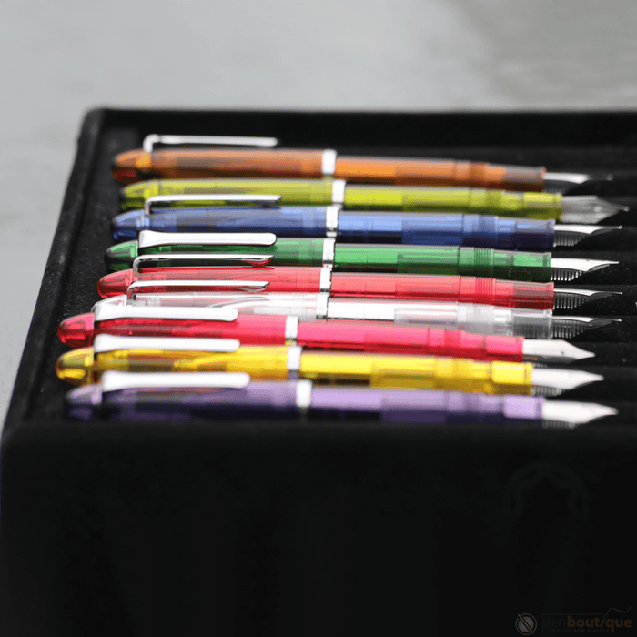Sailor Compass 1911 Steel Fountain Pen Set - Transparent Red - Pen Boutique Ltd