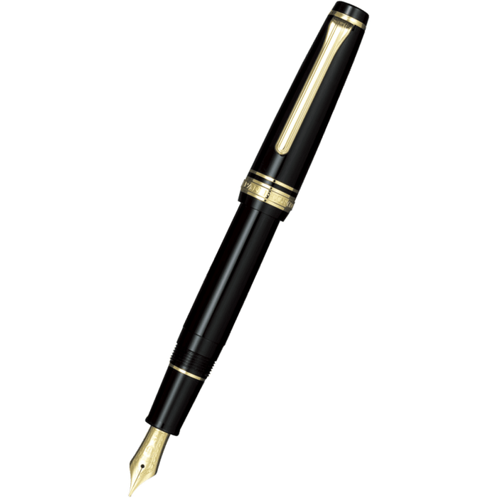 Sailor Professional Gear Fountain Pen - Black - Gold Trim - Slim - Pen Boutique Ltd