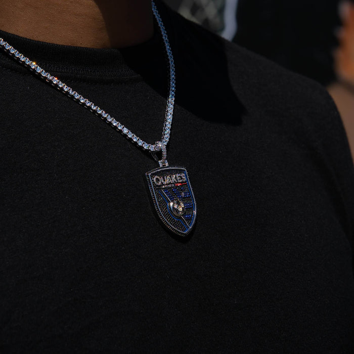 San Jose Earthquakes Official MLS Logo Pendant in White Gold