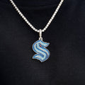 Seattle Kraken Official NHL Logo Pendant in White Gold