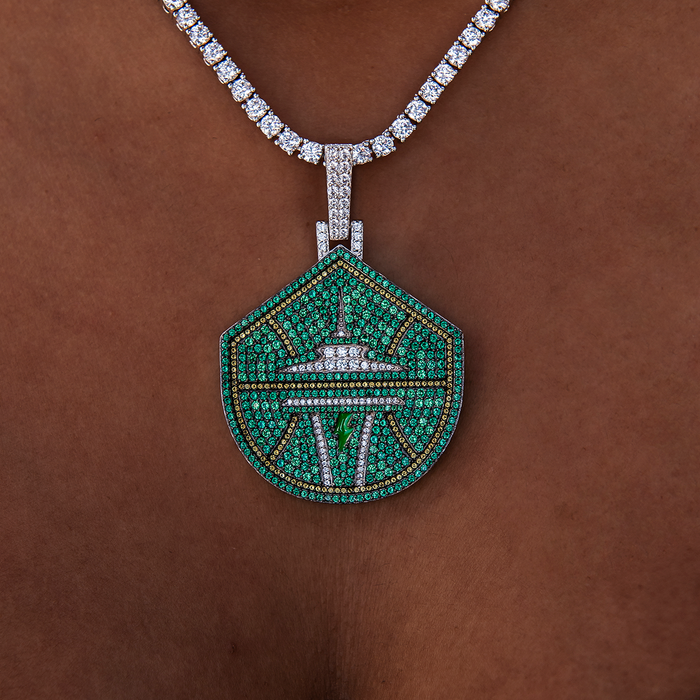Seattle Storm Official WNBA 2025 Logo Pendant in White Gold