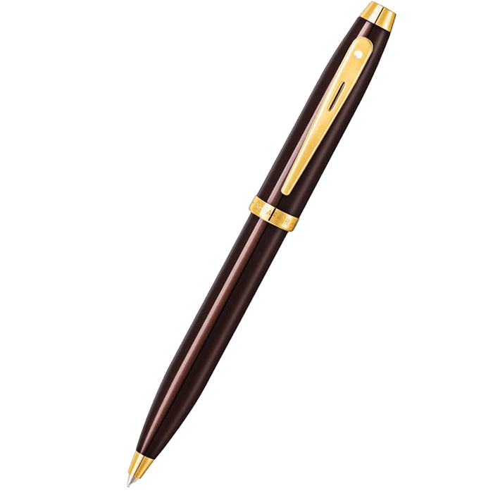 Sheaffer 100 Ballpoint Pen - Coffee Brown Lacquer - Gold Trim - Pen Boutique Ltd