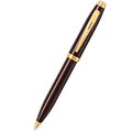 Sheaffer 100 Ballpoint Pen - Coffee Brown Lacquer - Gold Trim - Pen Boutique Ltd