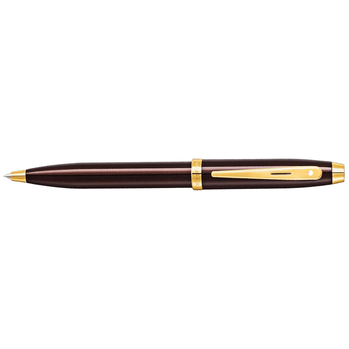 Sheaffer 100 Ballpoint Pen - Coffee Brown Lacquer - Gold Trim - Pen Boutique Ltd