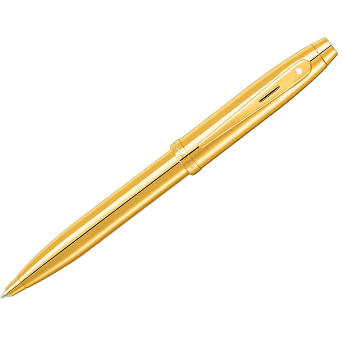 Sheaffer 100 Ballpoint Pen - Glossy PVD Gold - Gold Trim - Pen Boutique Ltd