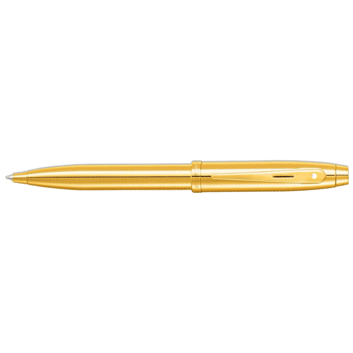 Sheaffer 100 Ballpoint Pen - Glossy PVD Gold - Gold Trim - Pen Boutique Ltd