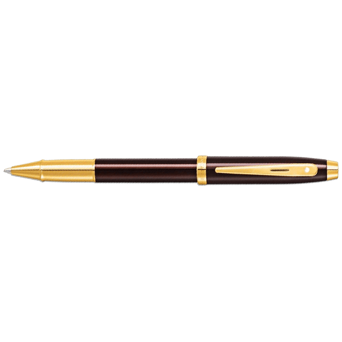 Sheaffer 100 Rollerball Pen - Coffee Brown Lacquer - Gold Trim - Pen Boutique Ltd