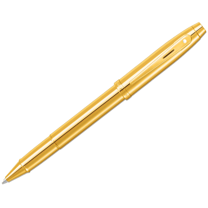 Sheaffer 100 Rollerball Pen - Glossy PVD Gold - Gold Trim - Pen Boutique Ltd